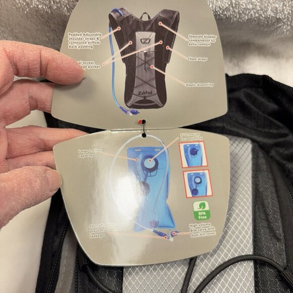 Zefal Hydro One Outdoor Hydration Bag 1.5 Liter Chest Strap Dual Access Run NWT - Picture 5 of 14
